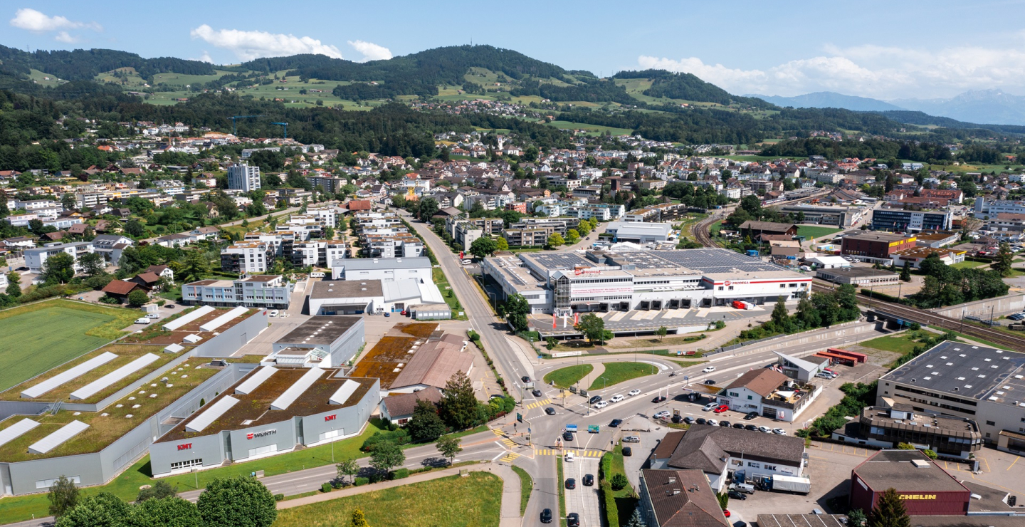 blick über hinwil zum bachtel